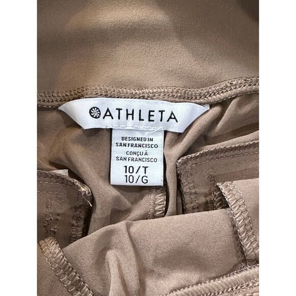 Athleta Cardiff Pant Size 10 TALL Rustic Beige High Rise Outdoor Work Travel EUC - Picture 5 of 16